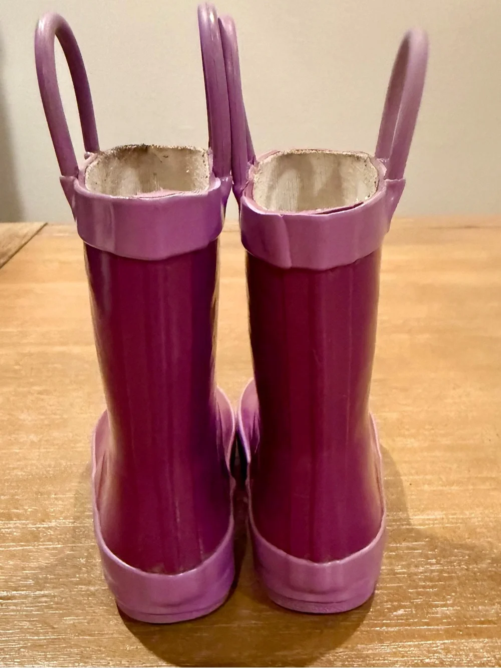 Oaki Kids Rain Boots Purple OrchidWaterproof Easy-On Handles 2 Tone Purple Sz 5